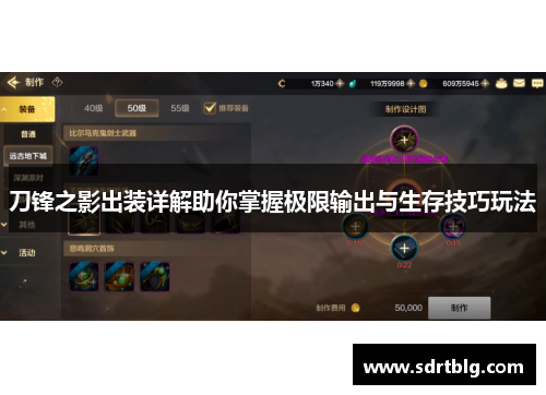 刀锋之影出装详解助你掌握极限输出与生存技巧玩法